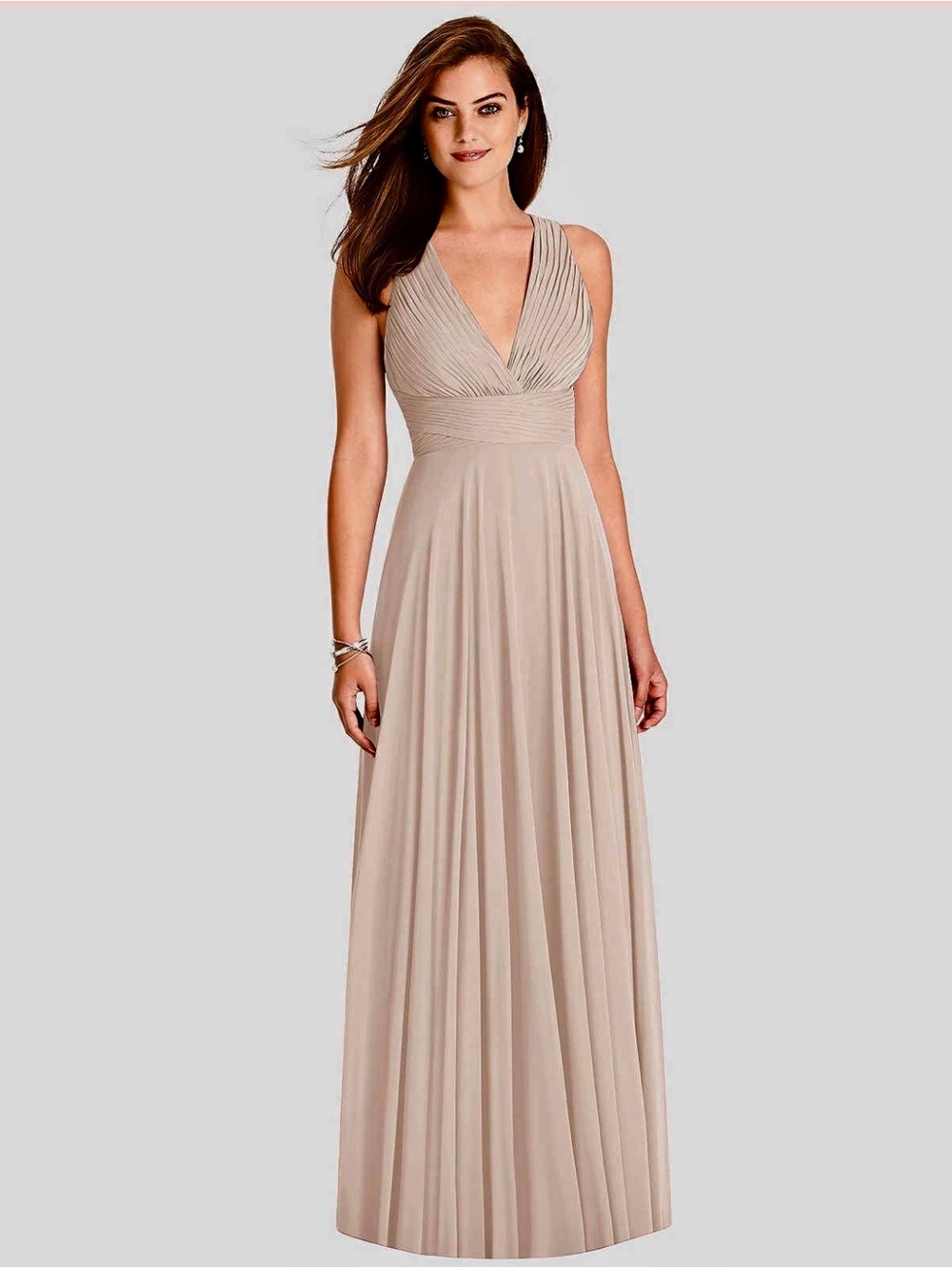BELLA BRIDESMAIDS DRESS BB117 IN CHAMPAGNE SIZE 16